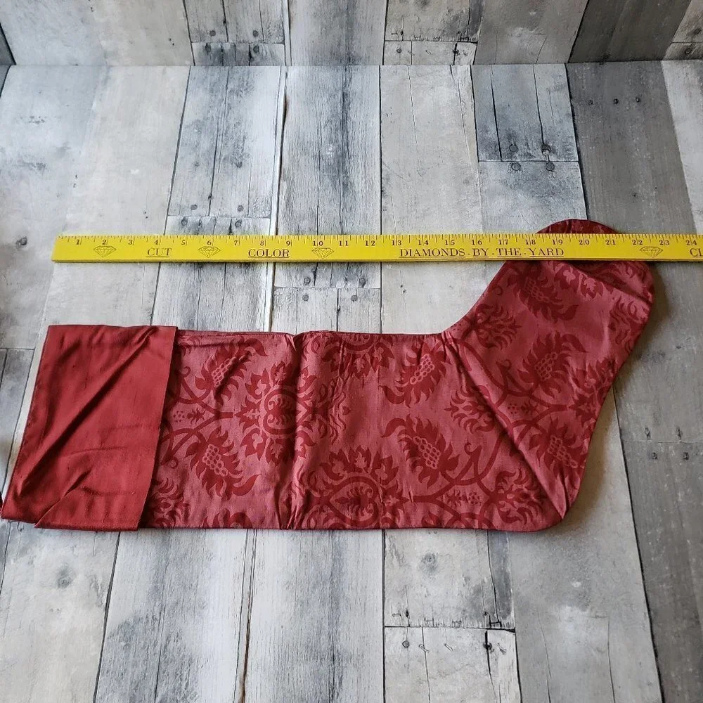 Restoration Hardware (set of 2) Red Thai Silk Christmas Stockings